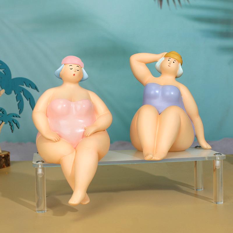 Alluring Beach Woman Resin Figurine - Home Decor Accent