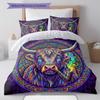 Psychedelic Animals Pattern Bedding Quilt Set Quilt Cover Pillowcase Home Decoration Birthday Gift (1 * Duvet Cover + 2 * Pillowcase, Without Core)