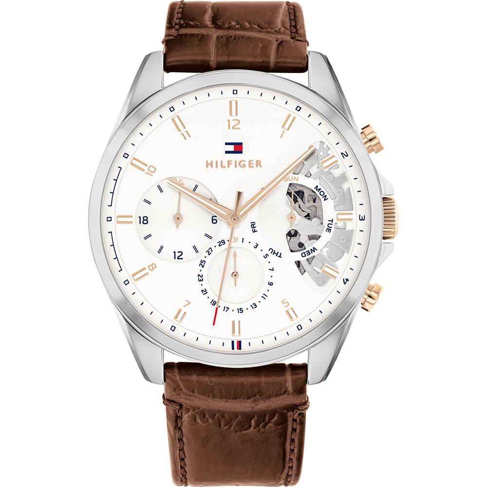 Tommy Hilfiger Baker White Dial Brown Leather Strap Men s Quartz Watch 1710450 белый