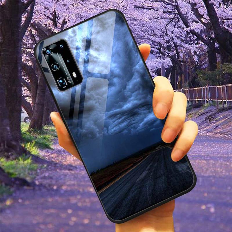 For Huawei P40 Lite / P40Pro Case P 40 Tempered Glass Starry Marble Hard Back Cover for Huawei P40 Pro / P40Lite E Cases Coque