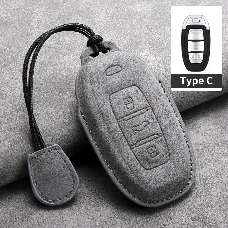 Leather Car Key Case Cover Holder Keychain Shell for FAW Hongqi HS5 H5 H6 H9 HS7 H7 L5 HS3 EH7 HQ9 LS7 EQM5 EHS9 S9 SHS7