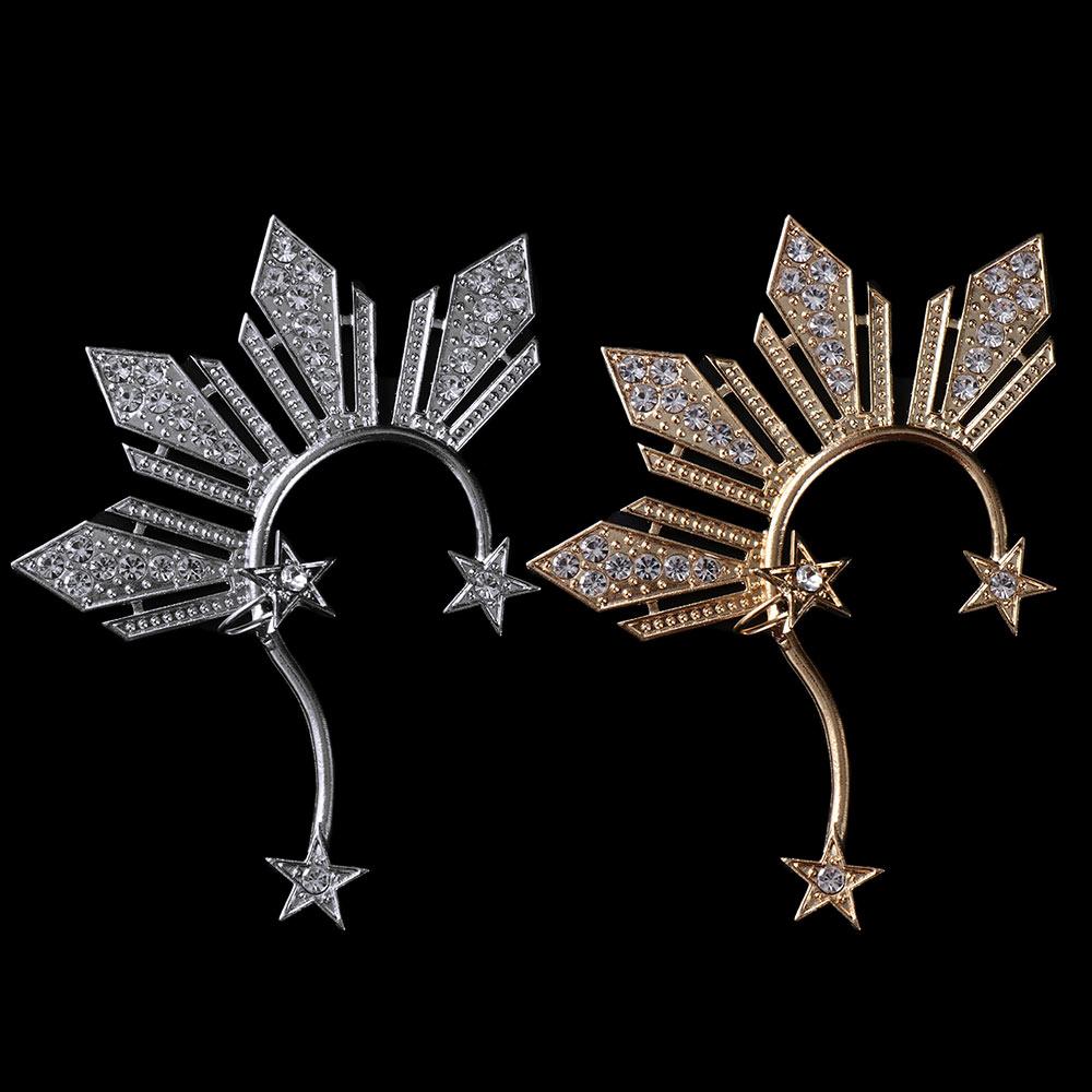 1 Pcs Non Piercing Right Ear Big Crystal Rhinestone Earrings Ear Cuff Fashion Accessories Ear Clip