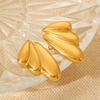 Stainless steel wing stud earrings, light luxury high-end style, 18k gold earrings, titanium steel, non-fading, versatile