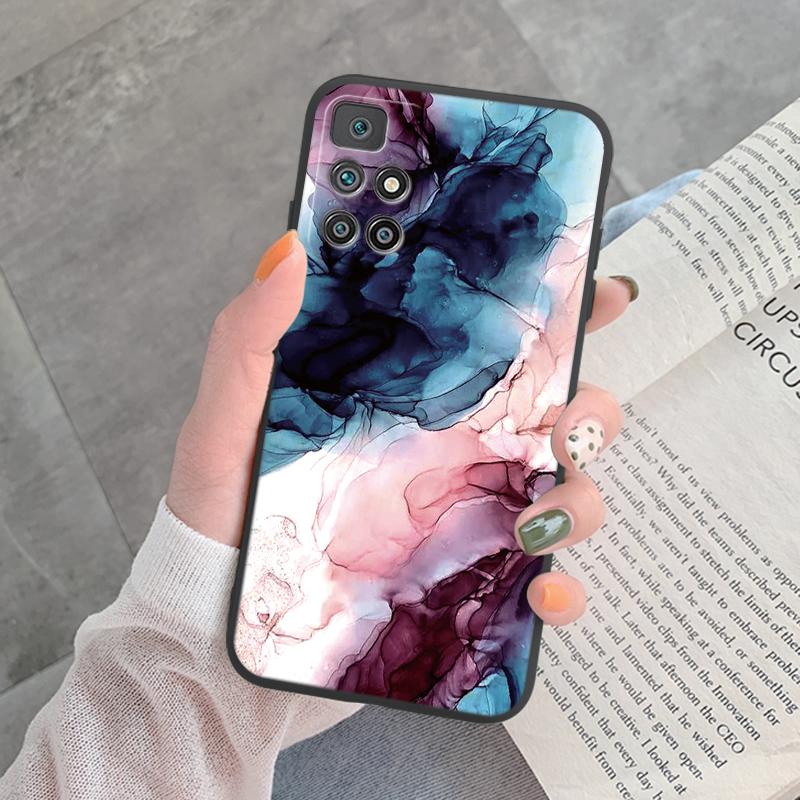 Marble Pattern Phone Case For Redmi 10 Redmi10 Protective Cover Case Pink Gold Marble Soft Silicone Funda For Xiaomi Redmi 10