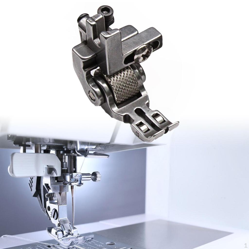 Heavy Duty Sewing Machine Attachment - Durable Steel Roller Presser Foot for Thick Fabrics
