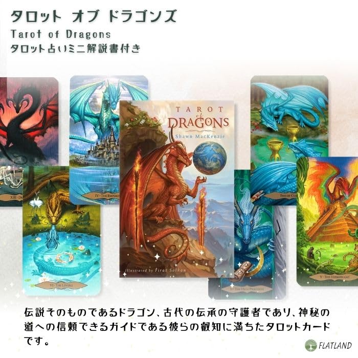 Tarot draků Tarot, Návod na čtení Tarotu, Včetně japonského návodu k použití, Autentické tarotové karty, 78 draků