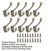 10/20Pcs Coat Hooks Wall Mounted Heavy Duty Dual Coat Rack Bronze Vintage Clothes Hanger With Screw for Door Coat Hooks Bathroom