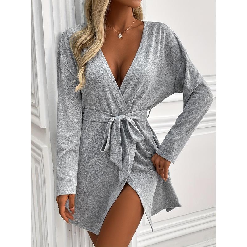 K7407 Халаты и пеньюары в стиле «Кросс-бордер» M светло-серый