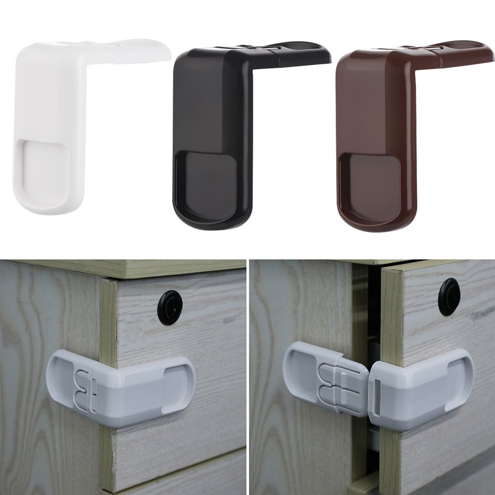 1/4pcs Cupboard Anti-opening Drawers Double Snap Wardrobe Door Safety Lock Right Angle Children Protector
