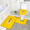 3pcs Real Oviedo Pattern Flannel Nonslip Absorbent Washable Decorative Bathroom Home Toilet Seat Cover Mat