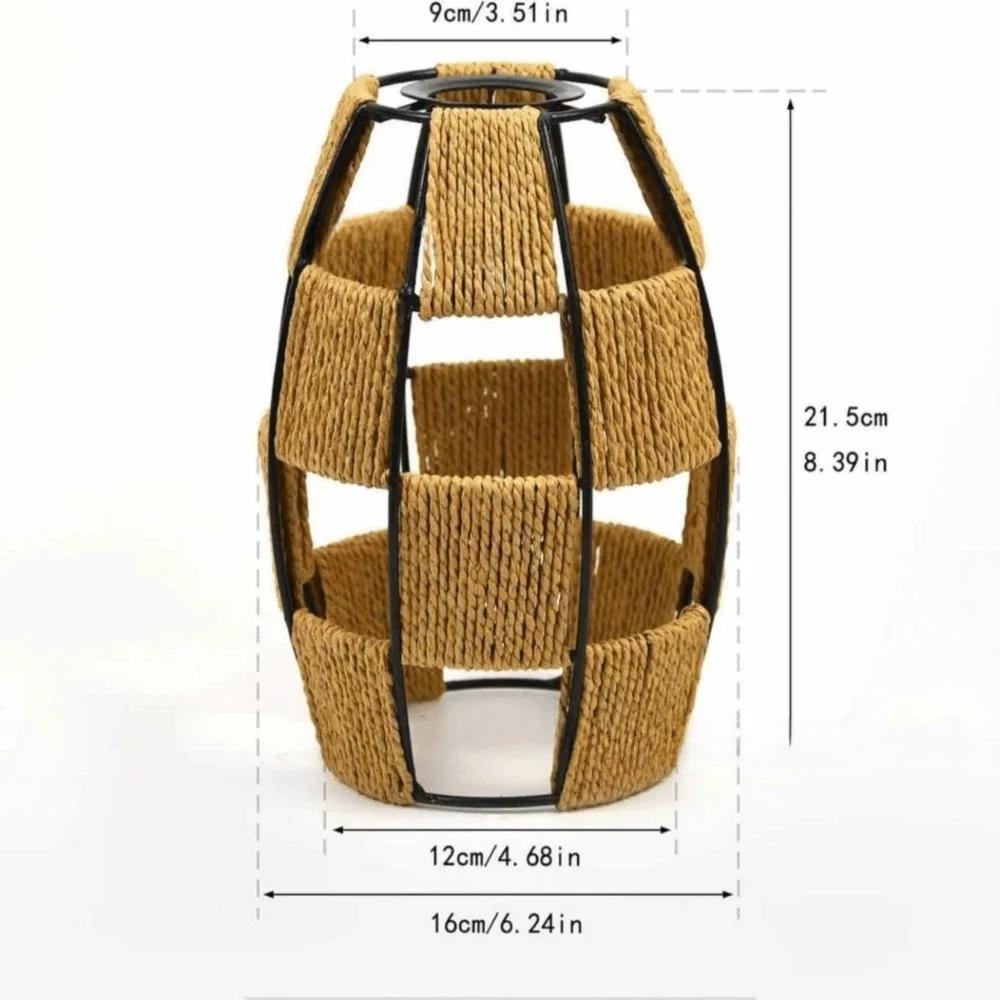 Weaving Design Woven Lampshade Vintage Style Light Fixture Cane Inspired Light Fixture Hanging Vintage Lampshade