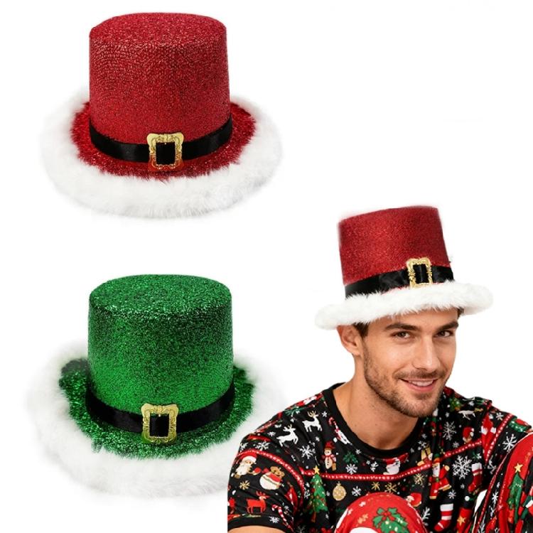 Christmas Party Hat Red Green Santa Clauses Cap Breathable Hats Holiday Costume Accessories For Adults Kids Event
