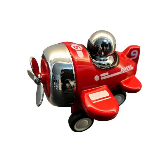 Мини-самолетик из сплава с мультяшным дизайном, игрушка «Нажми и лети» с пропеллером, самолетик-игрушка для малышей, мальчиков и девочек, развивающая инерционная модель самолета, сувениры для вечеринки красный