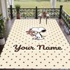 Custom Text Snoopy Peanuts Pattern Floor Rug Soft Indoor Carpet Mat Living Room Bedroom