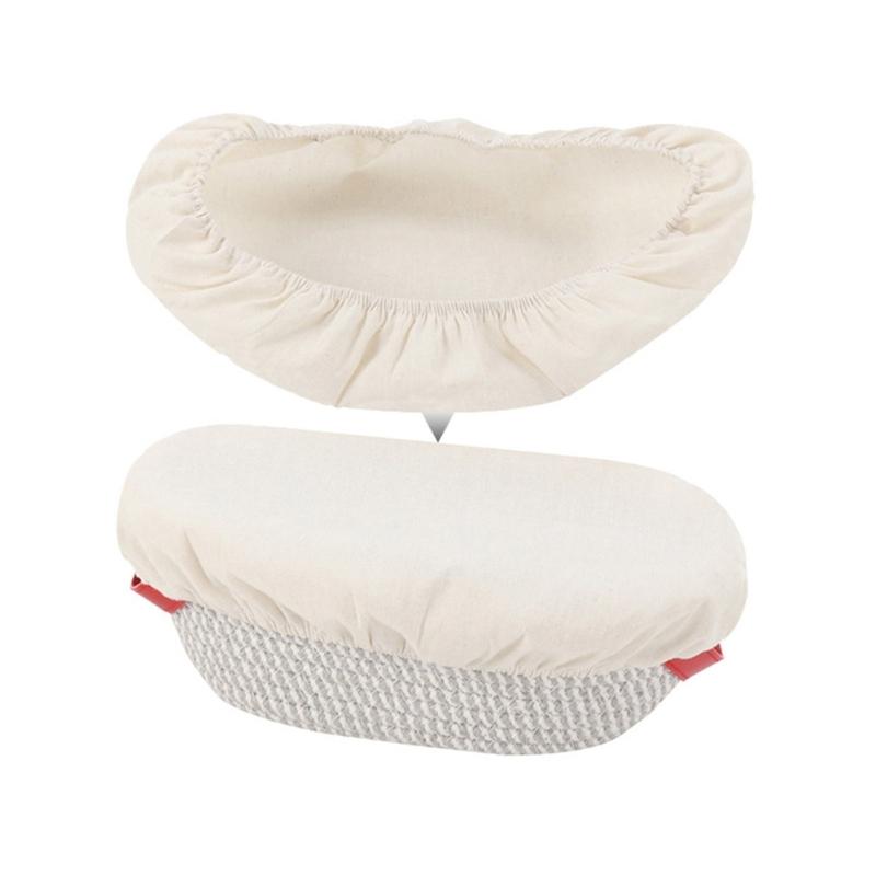 Cotton Bread Bowl Covers Set of 4 Washable Sturdy Linen Fabric Lid for Sourdough Proofing and Kitchen Storage