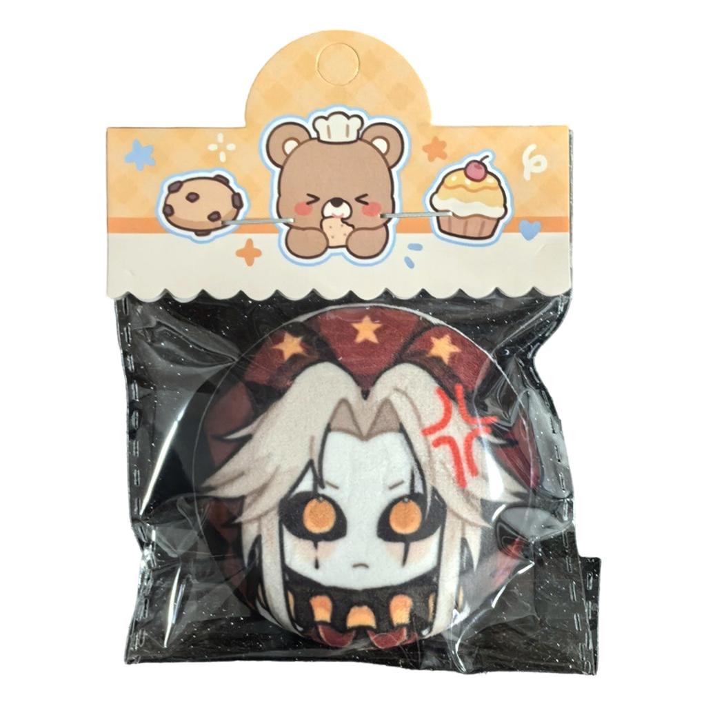 Plush Jester Character Badge Soft Stuffed Harlequin Pin Accessory for Collectors and Display Suitable for Various Uses