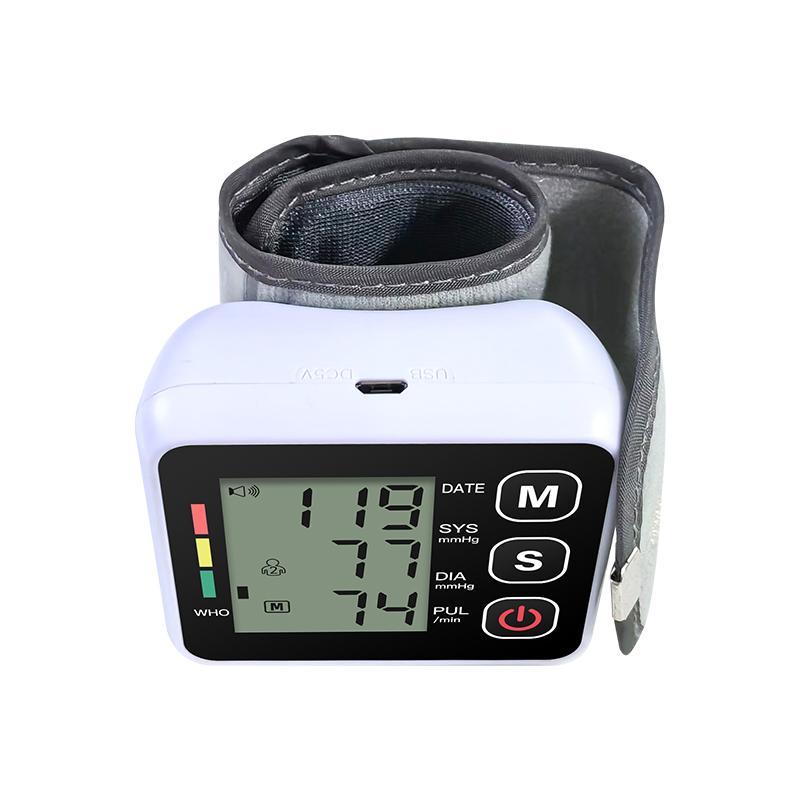 Sfigmomanometru portabil Ecran LCD Monitor digital de tensiune arterială la încheietura mâinii Contor de puls pentru ritm cardiac Măsurător pentru uz casnic