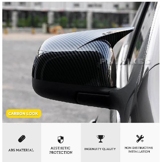 2pcs Rearview Mirror Caps Cover Glossy Black Sticking For Nissan Sunny 2010 2011 2012 2013 2014 2015 2016
