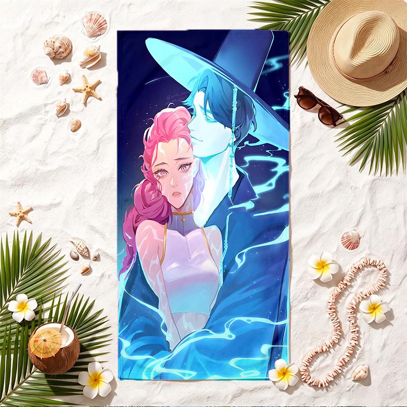 rujinu Soft Beach Towel Stylish Beach Pool Towel for Summer Seaside Vacation Travel