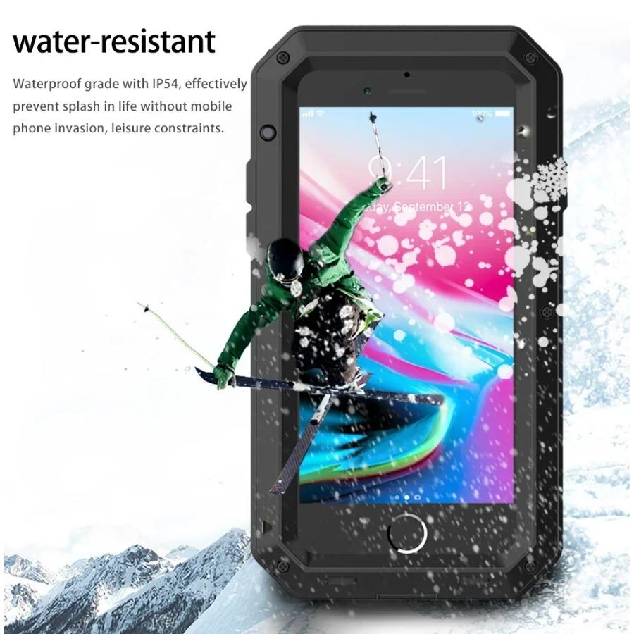 Heavy Doom Armor Aluminium Metal Phone Case Shockproof Cover Screen Protector for IPhone 15 14 13 12 11 Pro Max XS XR 8 7 Plus