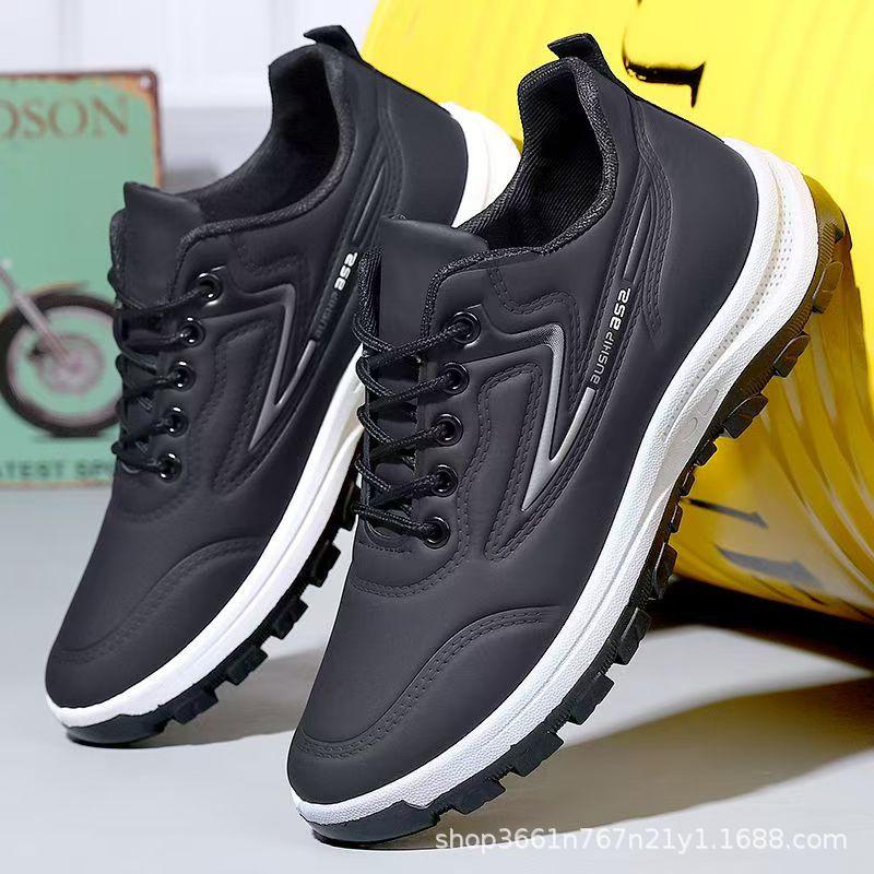 

2025 мужская обувь кожаная спортивная обувь водонепроницаемая и нескользящая обувь повседневный тренд универсальная обувь для бега кухонная рабочая обувь 39