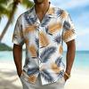 Hawaiian Floral Short-Sleeve Shirt, Ideal for Summer Beach