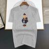 Summer Luxury Brand 100%Cotton Short Sleeve T-Shirt For Man Humanoid Bear Print Basic Tee Shirts Oversized S-7XL Tops Mans