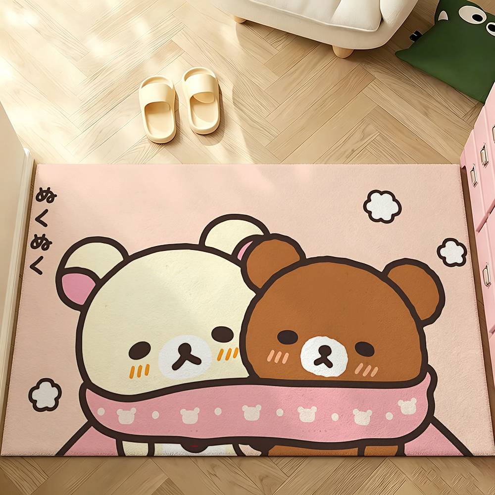 Cartoon R-Rilakkumas Carpet Bathroom Anti-slip Mat Door Mat Home Decoration Mat Entrance Door Mat Scratch-resistant Door Mat