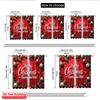 2pcs 2D flat printing Christmas Window Curtains Christmas Ornaments Merry Christmas Happy New Year Fabric Without Electricity