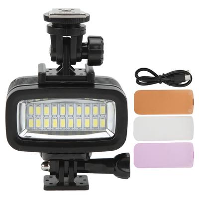 Lumină de umplere video subacvatică 40m, Lumină de noapte, IPX8 Impermeabilă, Lumină de scufundare pentru camera DJI OSMO ACTION, Negru