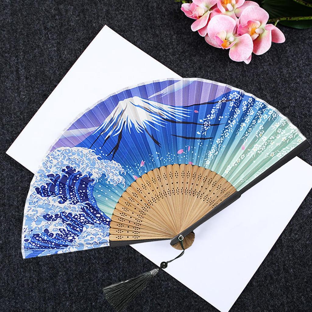 Silk Fan for Men and Lightweight Bamboo Bamboo Craft Japanese Accessory Fan [YINKE] Women, Frame, High-Quality Silk, Fan, Style, Stylish, Gentleman's