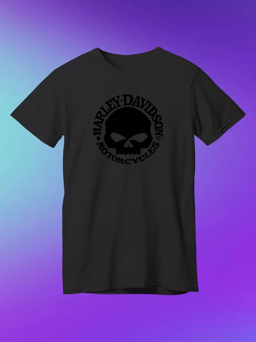 Unisex black/white cotton T-shirt with print S