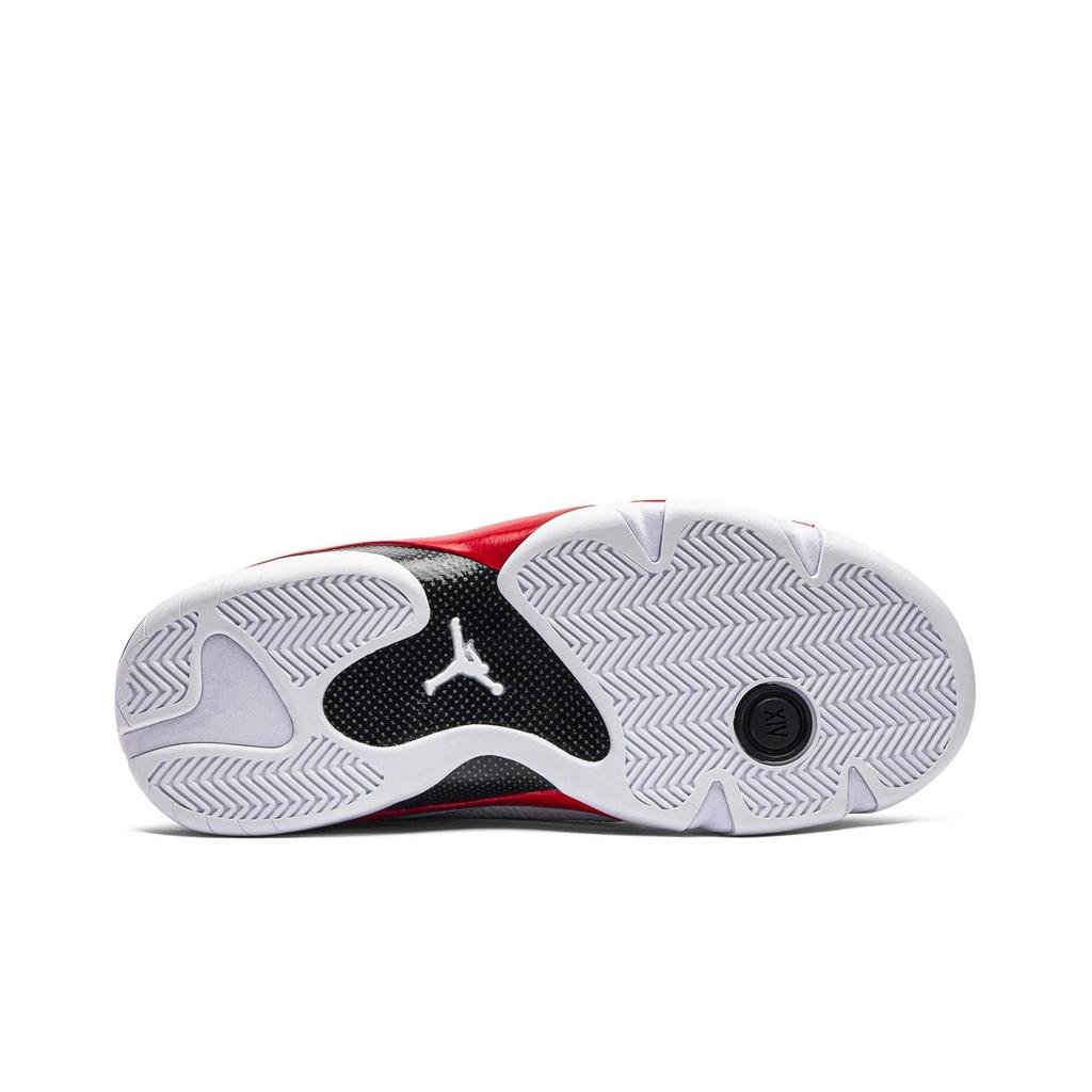 Air Jordan 14 Retro 'Candy Cane' 2019 (Unisex) White / Varsity Red / Metallic Silver / Black Vintage Basketball Shoes 487471 100