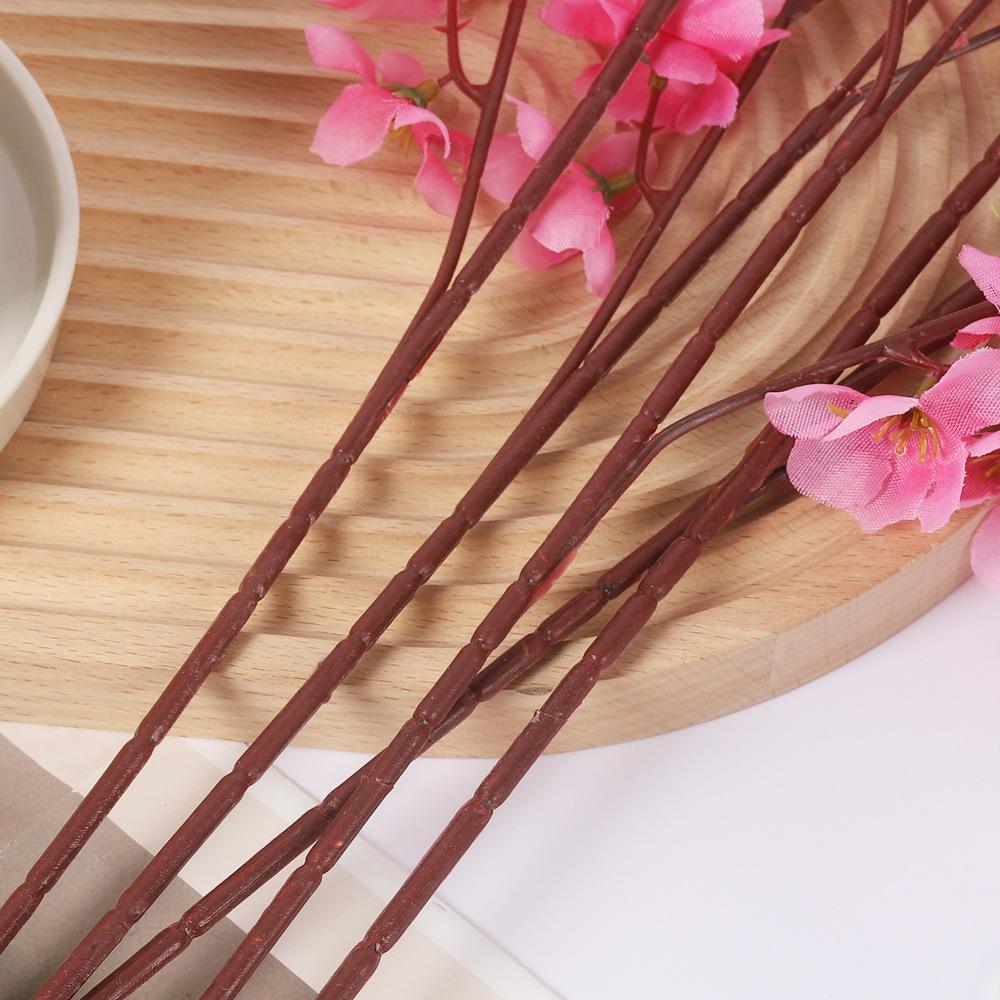 Simulation Peach Blossom Branch Fake Flower Single Dried Flower Cherry Blossom Living Room Ornament Branch Plum Blossom Silk Flower Fake Tree