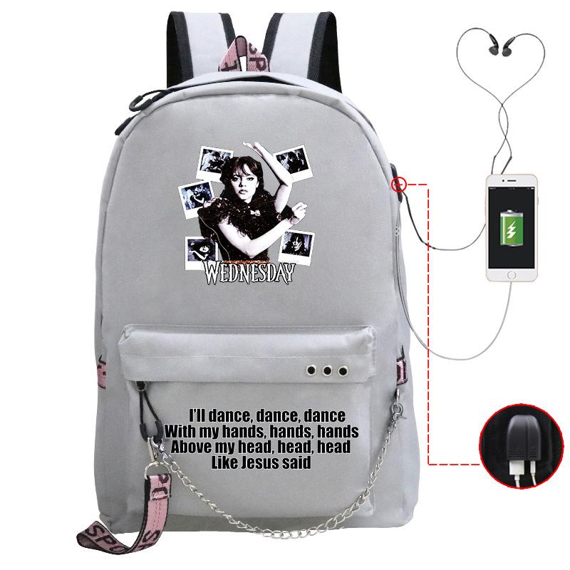 Usb Backpack Printed Travel Bag American Drama Peripheral Leisure Junior High School Student Schoolbag
