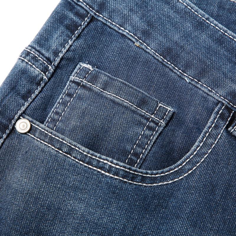 TALIZI Men's Washed Straight-Leg Denim Jeans