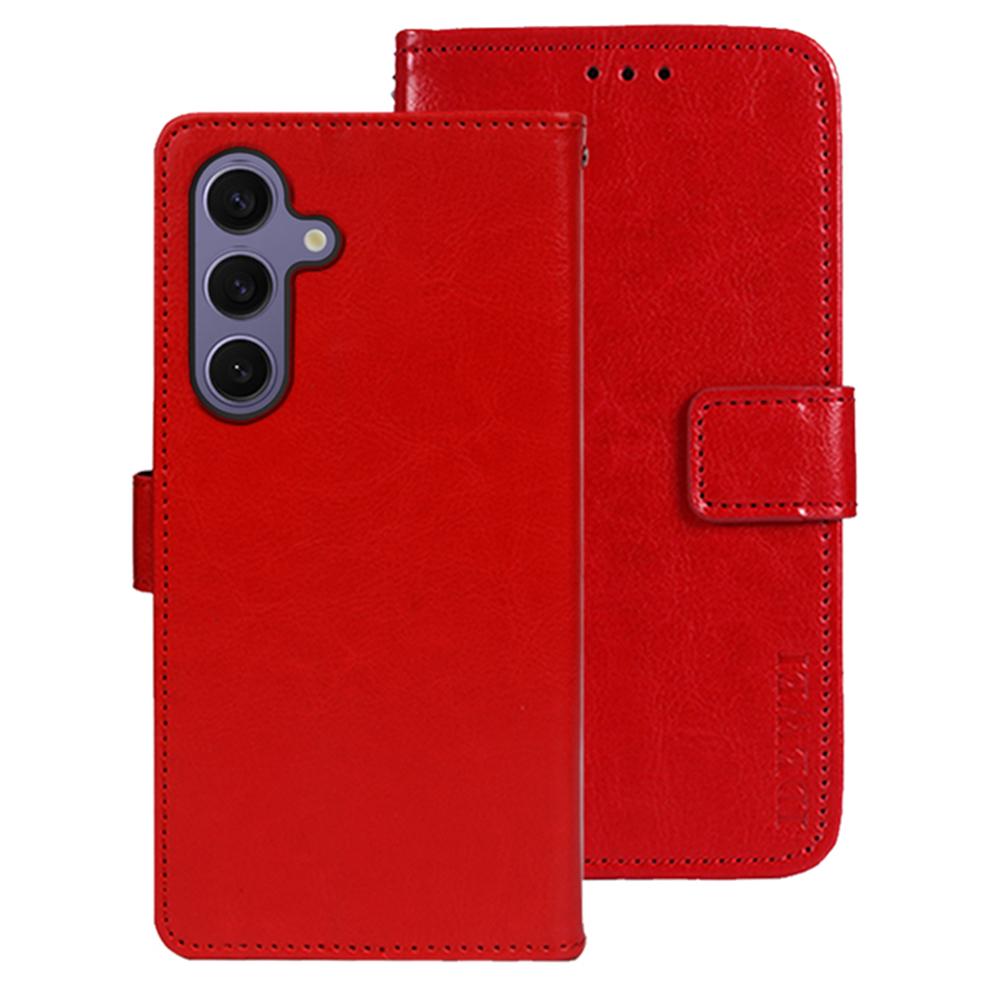 IDEWEI For Samsung Galaxy S25 Stand Case Crazy Horse Texture Leather Phone Cover