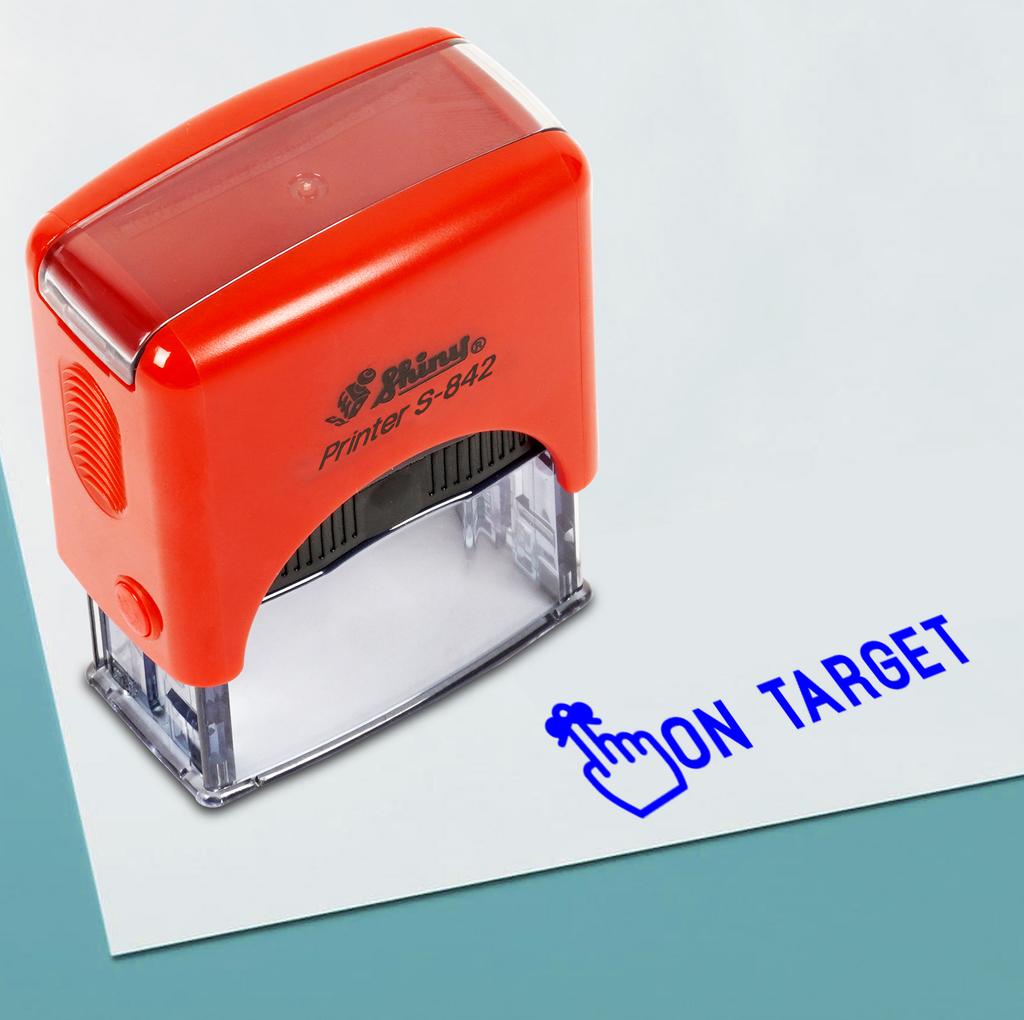Printtoo On Target Self Inking Rubber Stamp Pre,Inked Office Stamp, Home Office Business Stationery, 38 X 14 Mm,