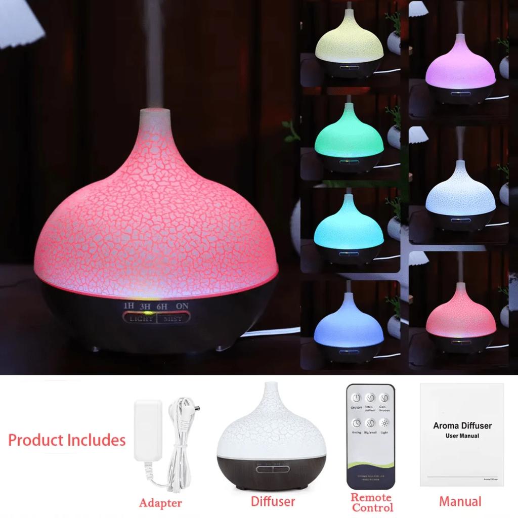 Crack Color Ultrasonic Humidifier, Essential Oil Diffuser, Air Spray, Bedside Fragrance Machine