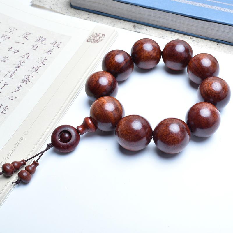Venus Old Material Small-Leaf Red Sandalwood Prayer Beads Chain - High Oil Density, Unisex, New Chinese Style Decoration Gift