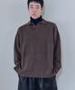 Mallen Unisex Knit Henley Neck Shirt Brown