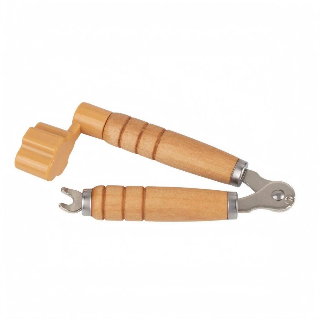Guitar String Changing Tool Wood Handle Winder Cutter Grooved Grip Bridge Pin Puller