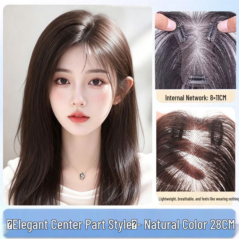 Seamless, Lightweight, Breathable Hair Extensions for Women - Real Hair Volume Boost, High Skull Top Coverage, Cloud Light Gauze.