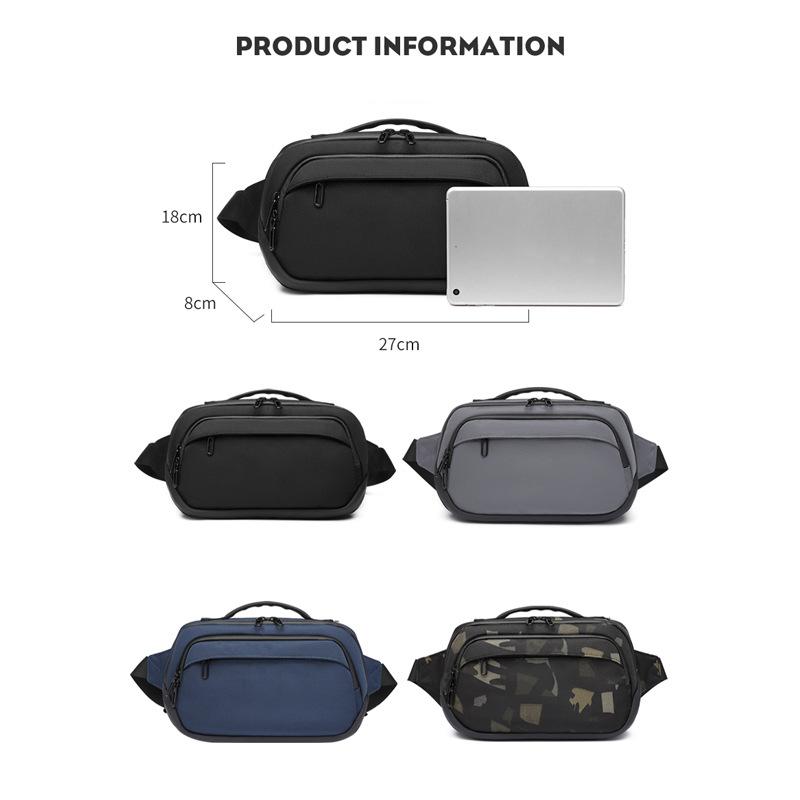 OZUKO Men's Waterproof Messenger Bag Large Capacity Messenger Chest Bag