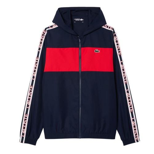 Lacoste Mens Colour Block Logo Tennis Full Zip Hoodie