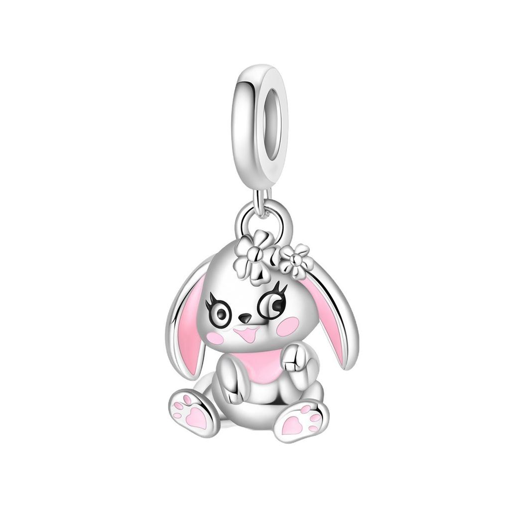 Cute Animal Bear Rhino Koala Charm Pendant Beaded Bracelet Jewelry Accessories