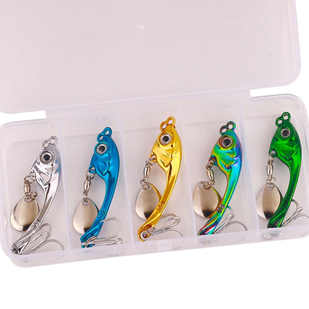 Spinner Bait 7g 10g 15g Metal Vib Fishing Lure Trolling Rotating Spoon Wobbler Sinking Hard Bait With Sequin Pesca For Bass Pike