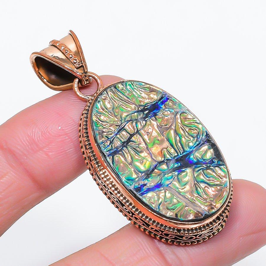 

Natural Ammolite Gemstone 925 Sterling Silver Jewelry Pendant 2.17 Z8t22