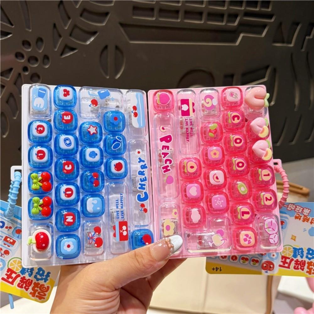 26-Key Mini Keyboard Pendant Transparent Dual-Tone Keyboard Keychain Kids Bag Pendant