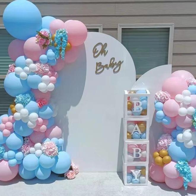 Birthday Balloon Arch Opening Decoration Package Set Combination Macaron Blue Pink Party Balloon